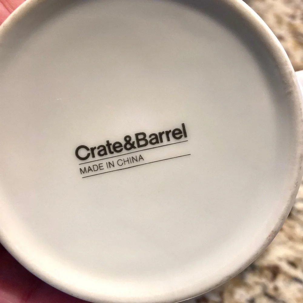 Crate & Barrel ‘B’ Alphabet Ceramic Tapered Mug